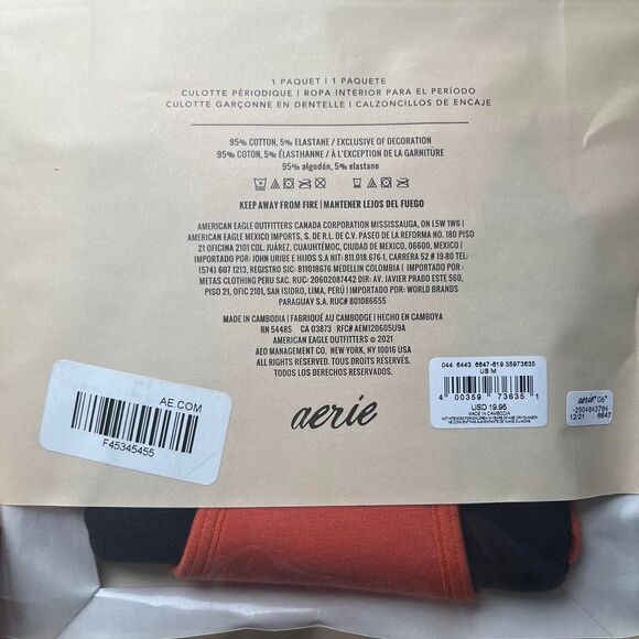 Aerie Women's Orange Period Underwear size medium NWT - Picture 3 of 3